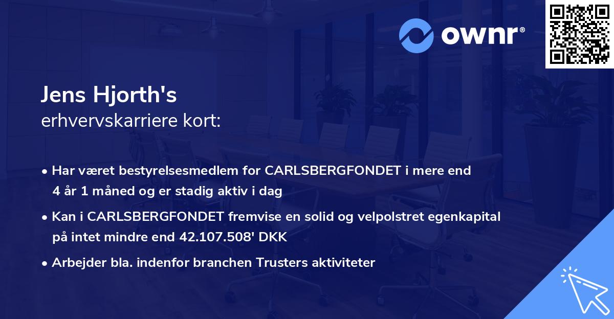 Jens Hjorth's erhvervskarriere kort