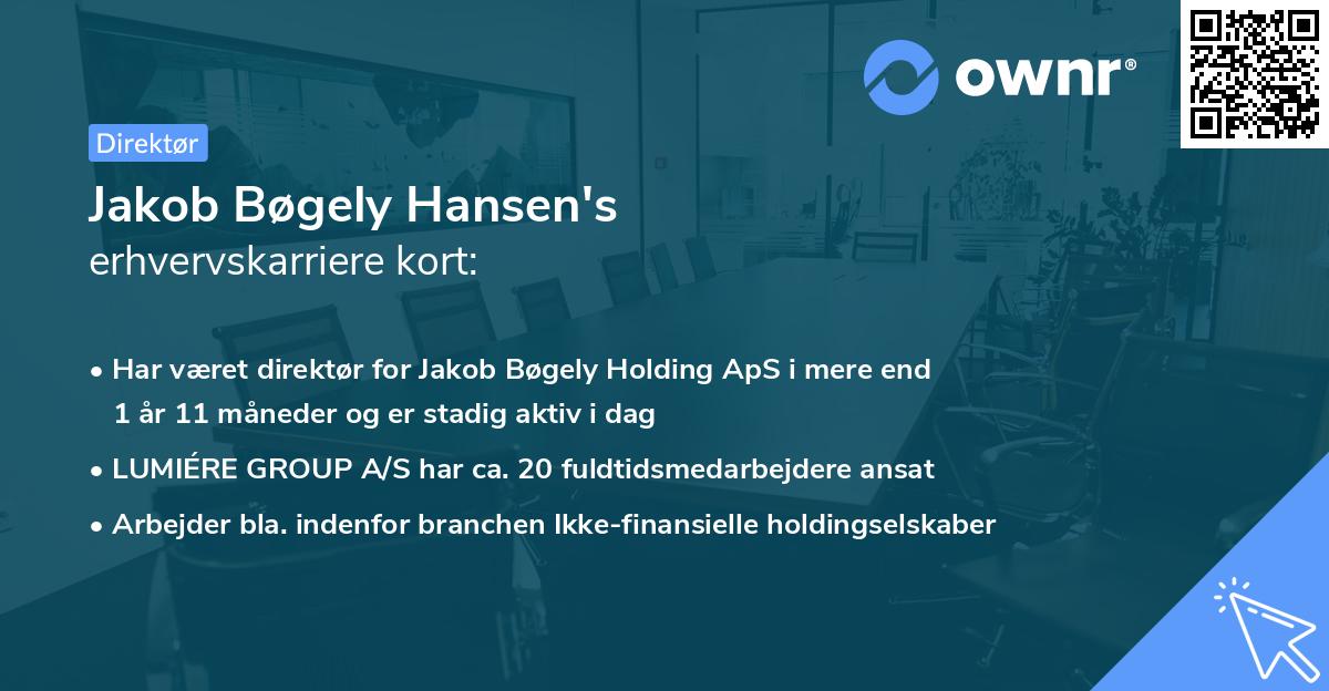 Jakob Bøgely Hansen's erhvervskarriere kort