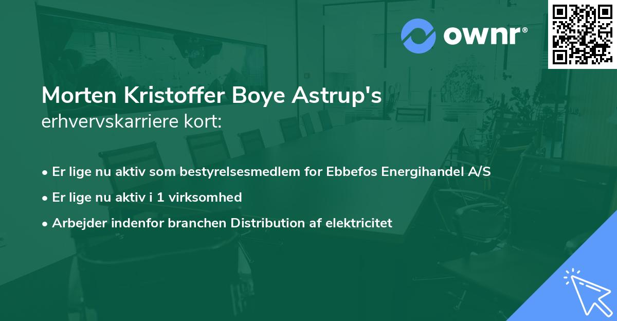 Morten Kristoffer Boye Astrup's erhvervskarriere kort