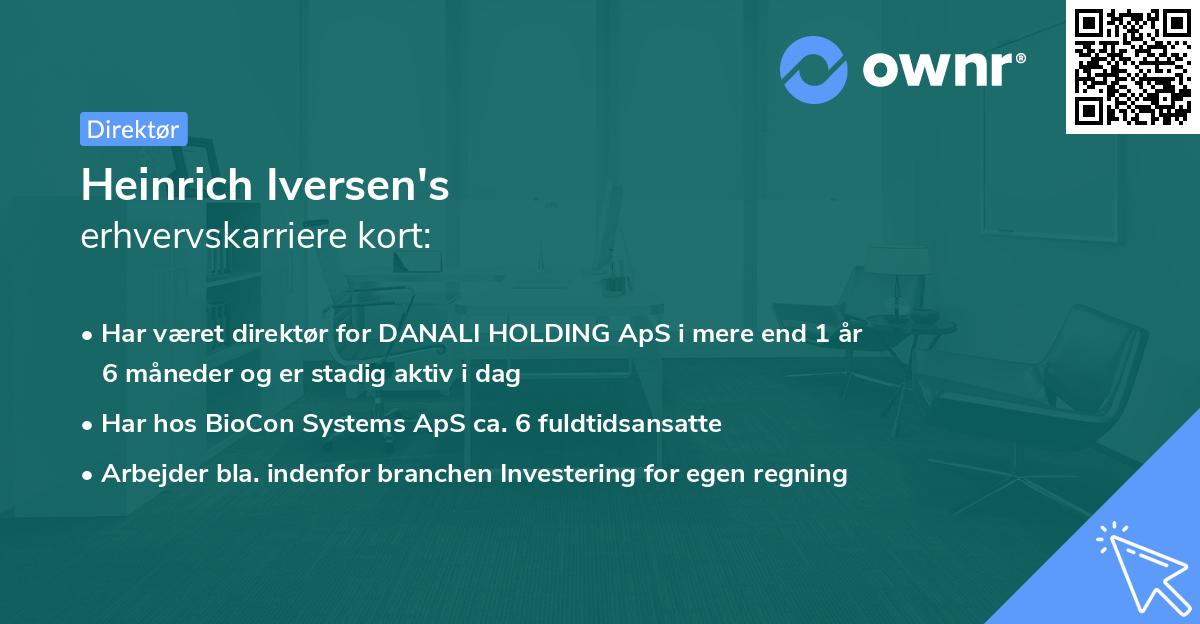 Heinrich Iversen's erhvervskarriere kort