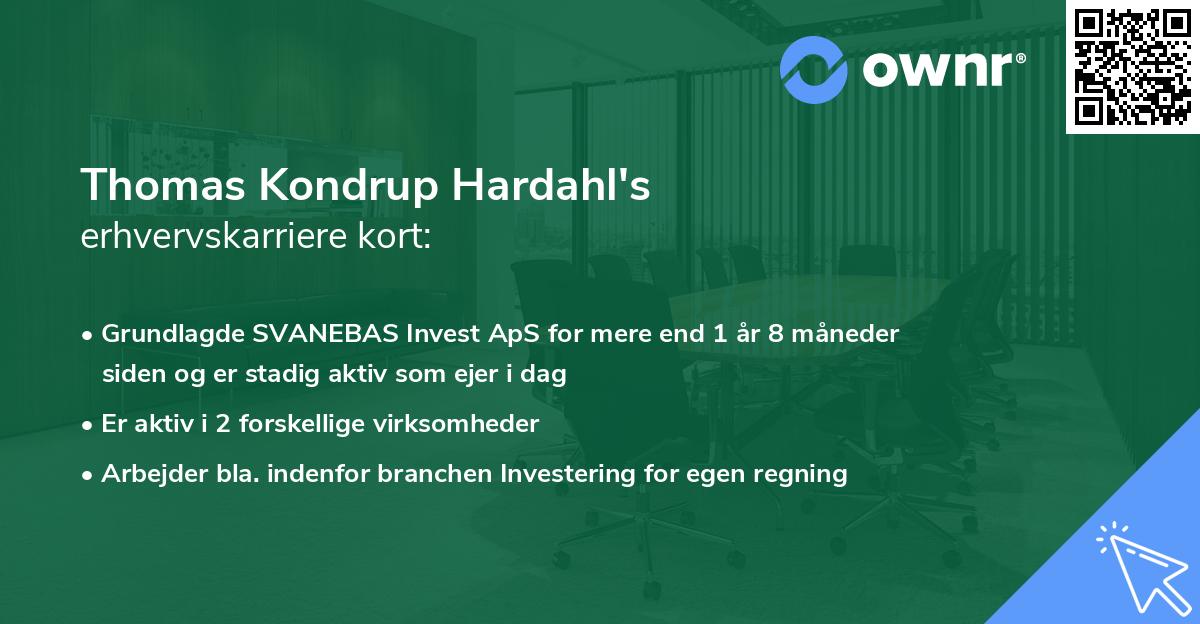 Thomas Kondrup Hardahl's erhvervskarriere kort