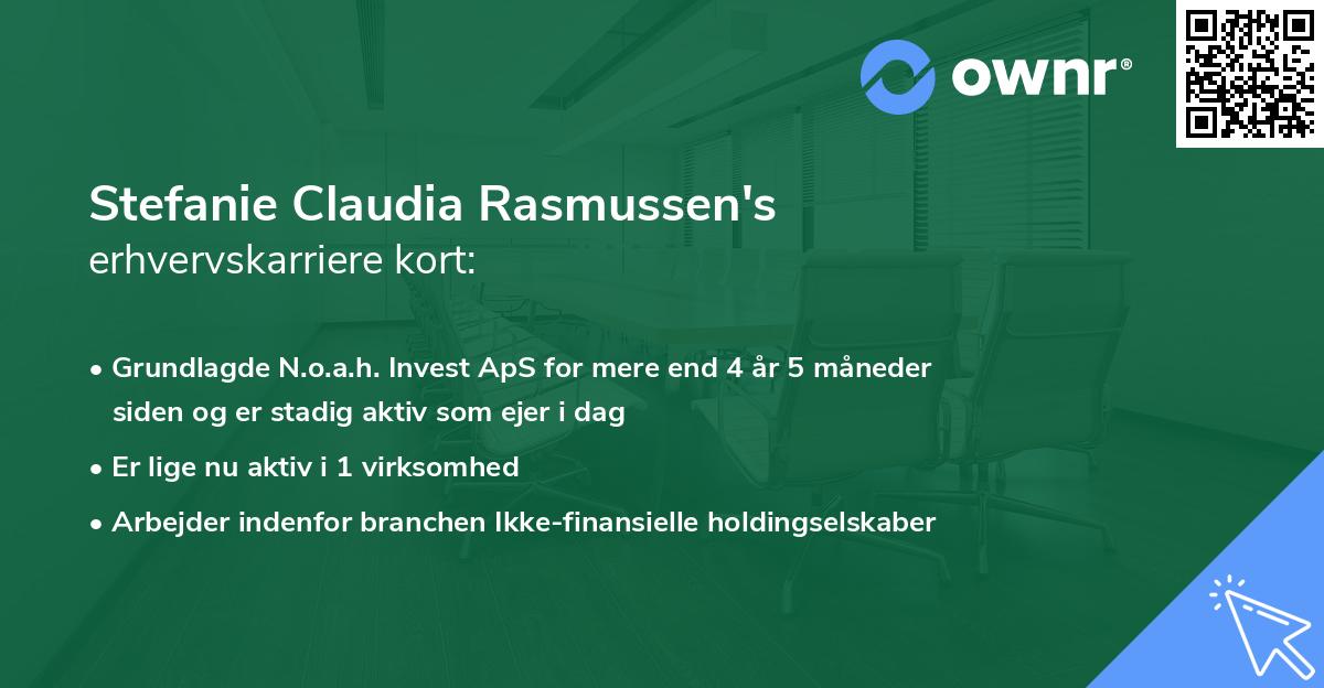 Stefanie Claudia Rasmussen's erhvervskarriere kort