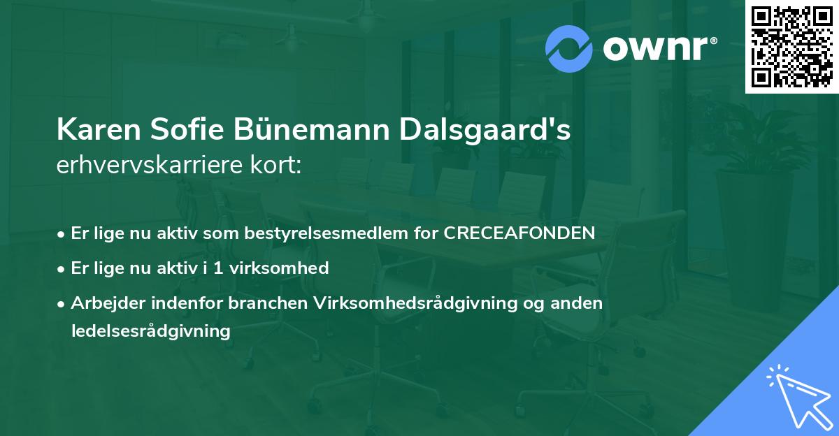 Karen Sofie Bünemann Dalsgaard's erhvervskarriere kort