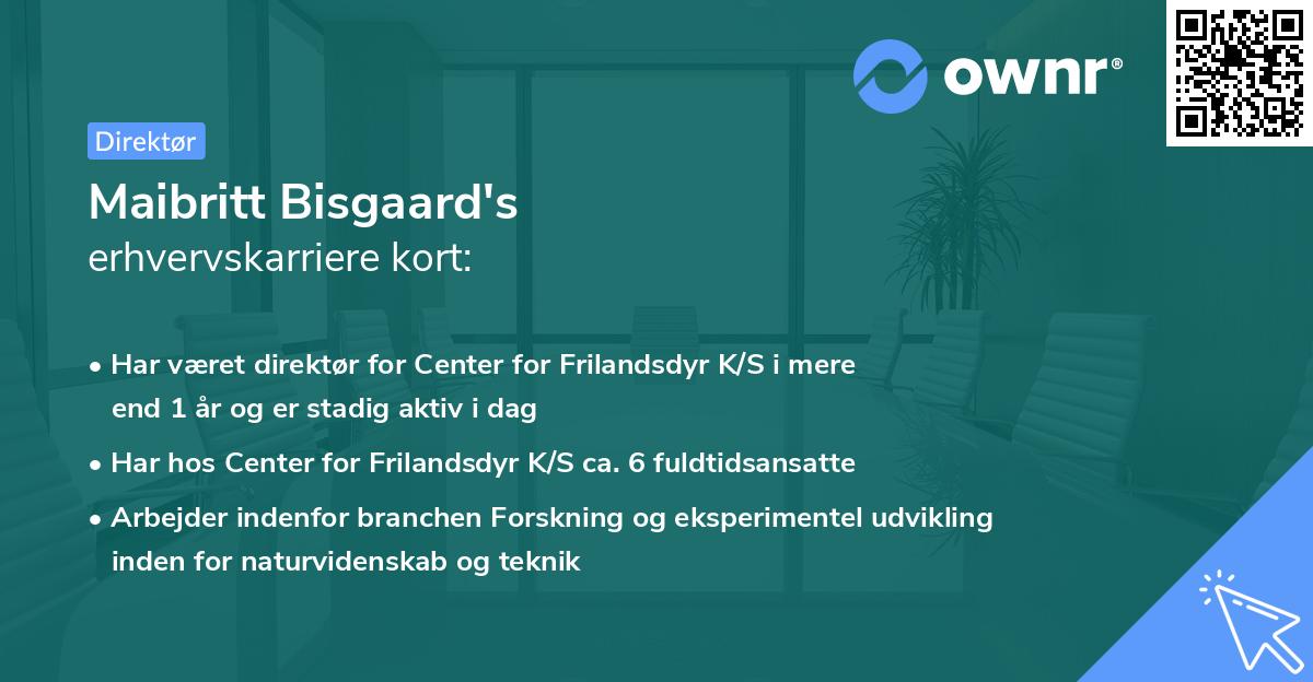 Maibritt Bisgaard's erhvervskarriere kort