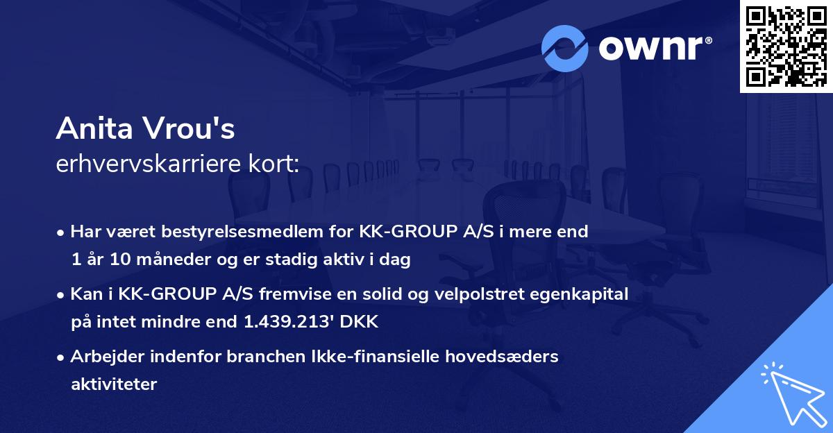 Anita Vrou's erhvervskarriere kort