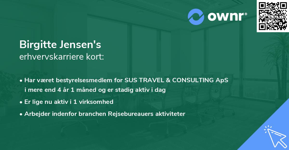 Birgitte Jensen's erhvervskarriere kort