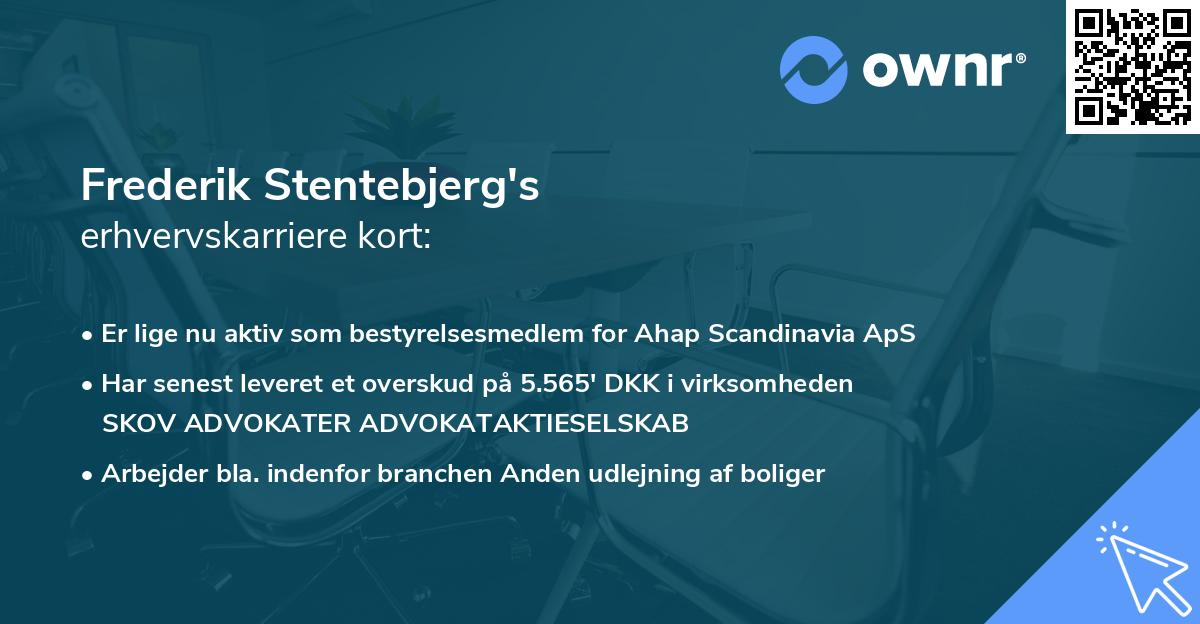 Frederik Stentebjerg's erhvervskarriere kort
