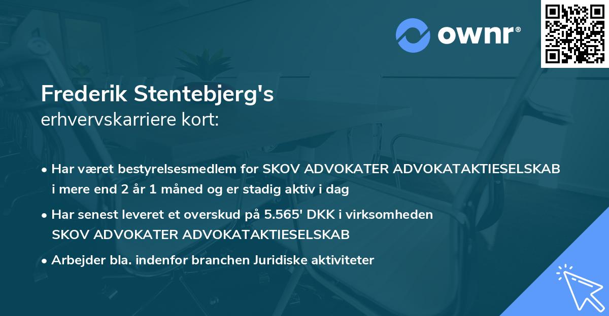 Frederik Stentebjerg's erhvervskarriere kort