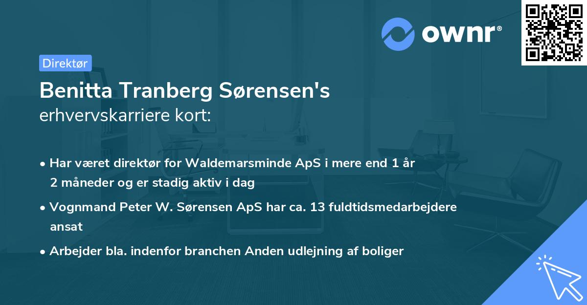 Benitta Tranberg Sørensen's erhvervskarriere kort