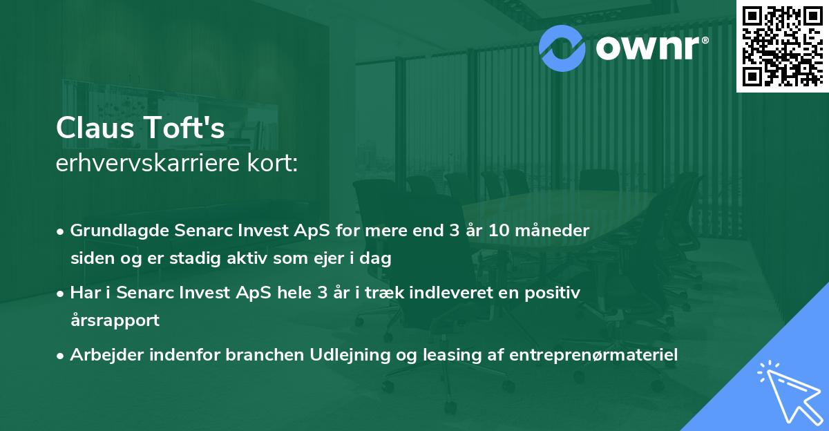 Claus Toft's erhvervskarriere kort