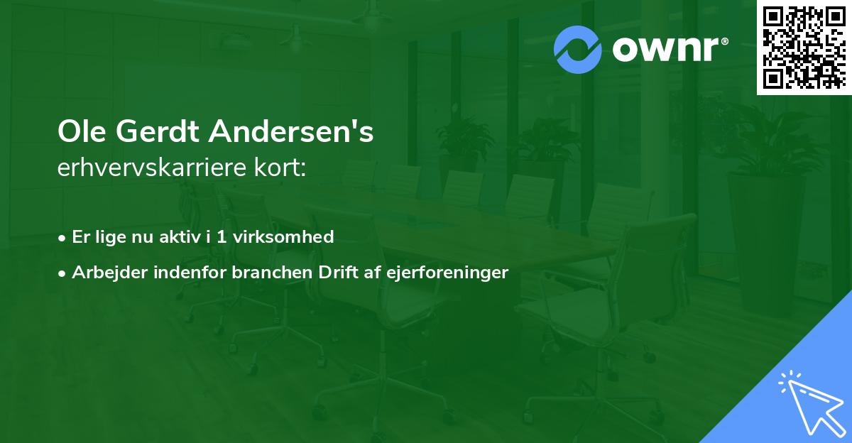 Ole Gerdt Andersen's erhvervskarriere kort
