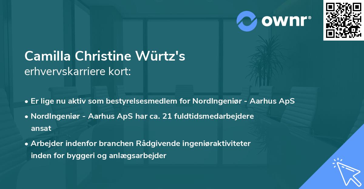 Camilla Christine Würtz's erhvervskarriere kort