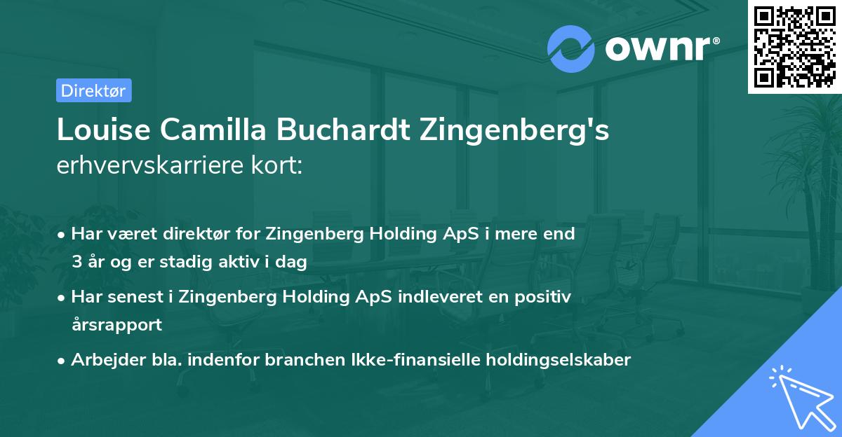 Louise Camilla Buchardt Zingenberg's erhvervskarriere kort