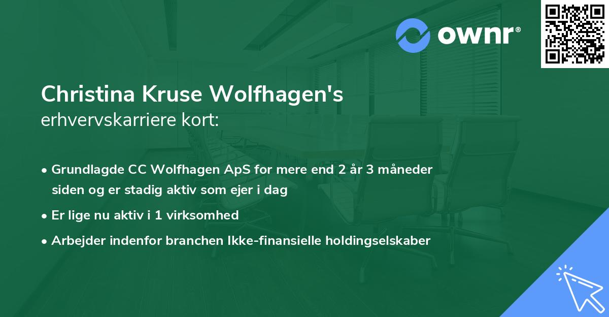 Christina Kruse Wolfhagen's erhvervskarriere kort