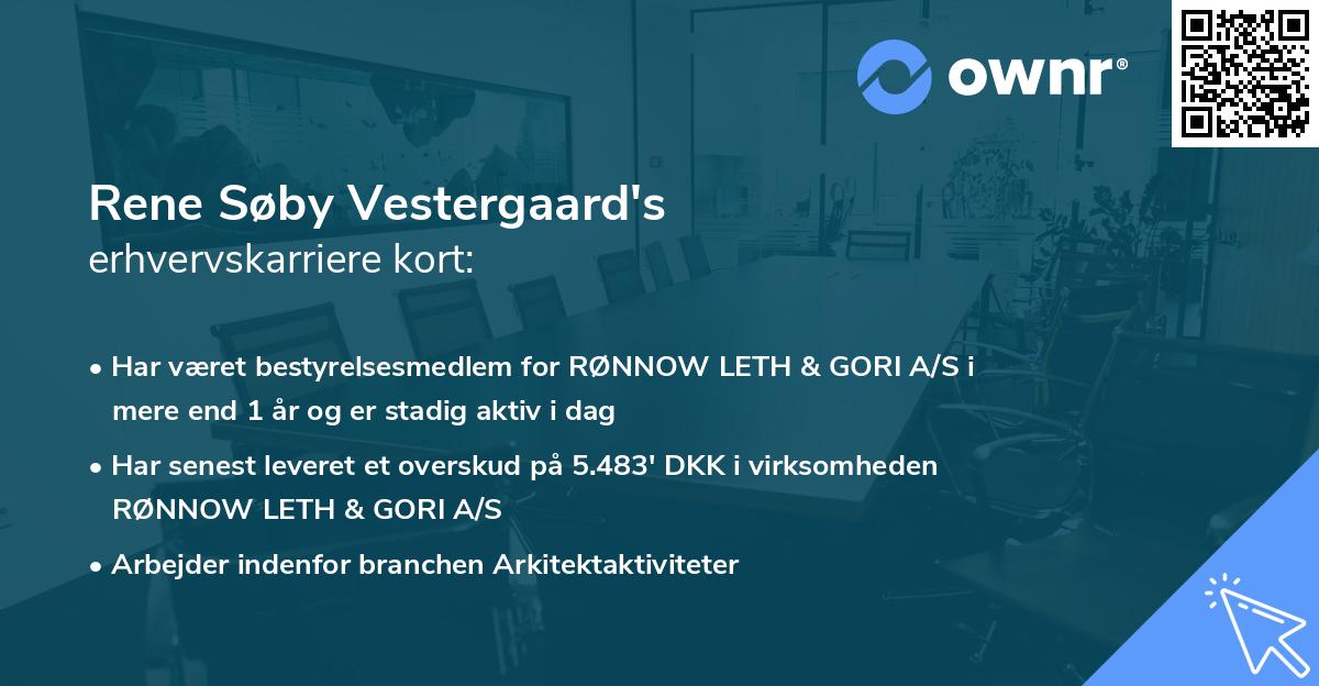 Rene Søby Vestergaard's erhvervskarriere kort