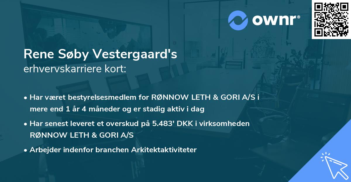 Rene Søby Vestergaard's erhvervskarriere kort