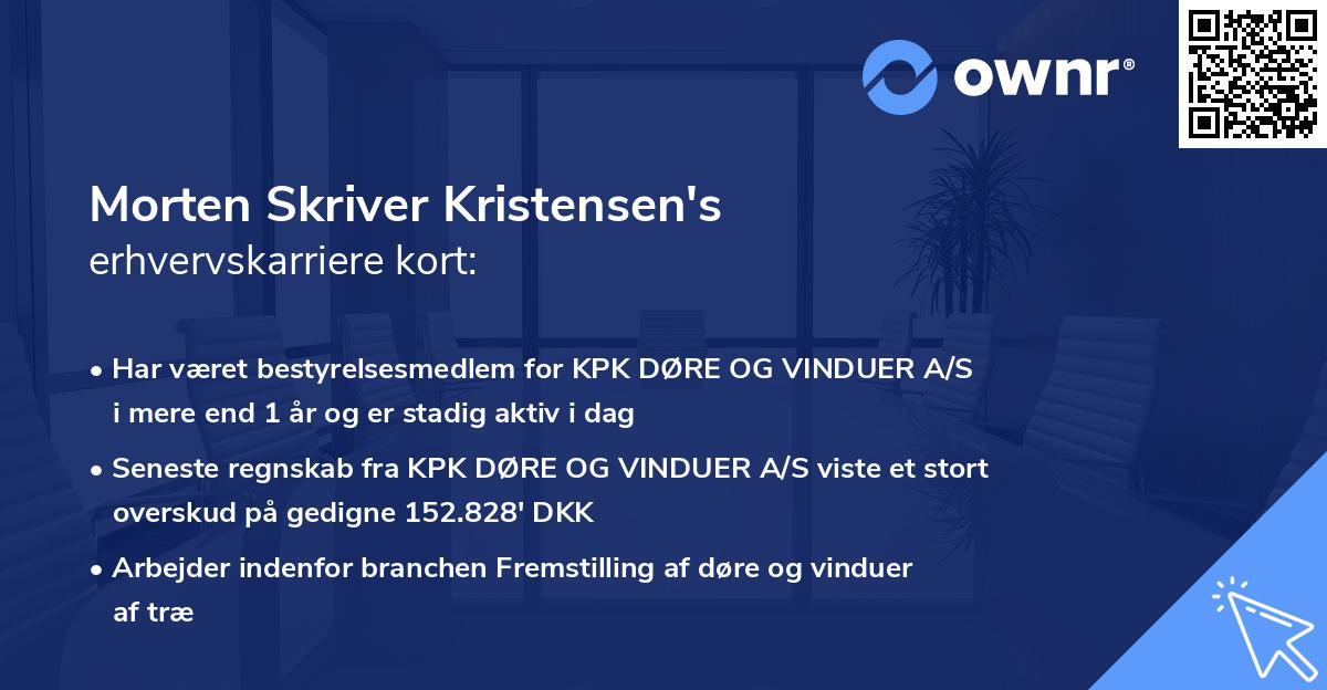 Morten Skriver Kristensen's erhvervskarriere kort