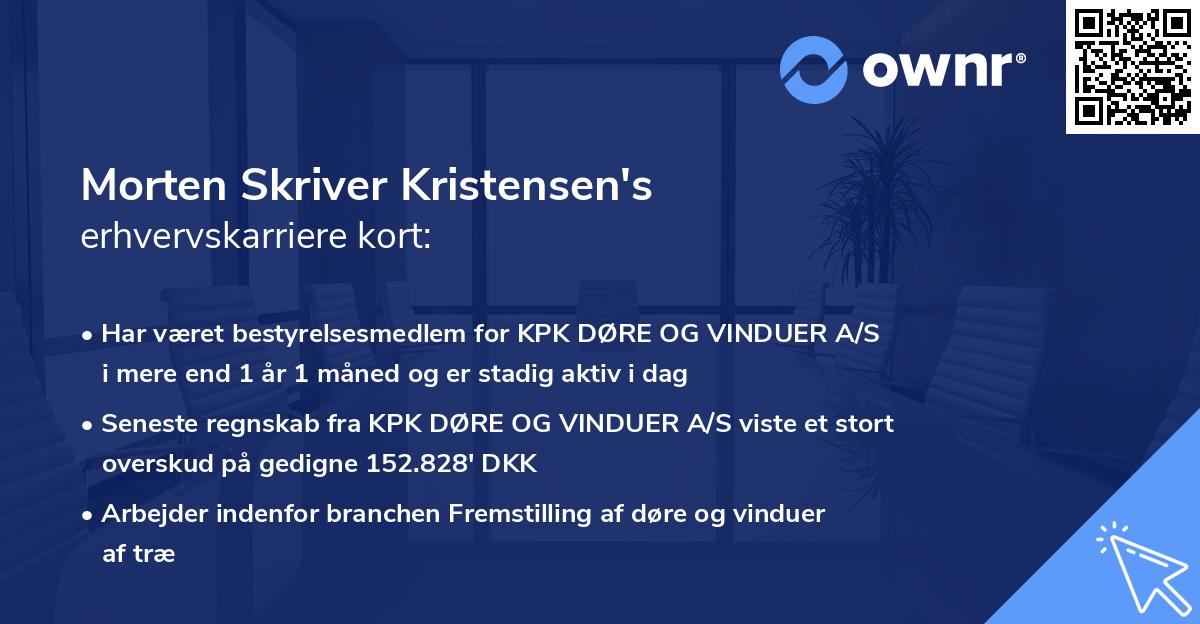 Morten Skriver Kristensen's erhvervskarriere kort