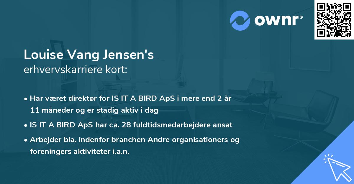 Louise Vang Jensen's erhvervskarriere kort