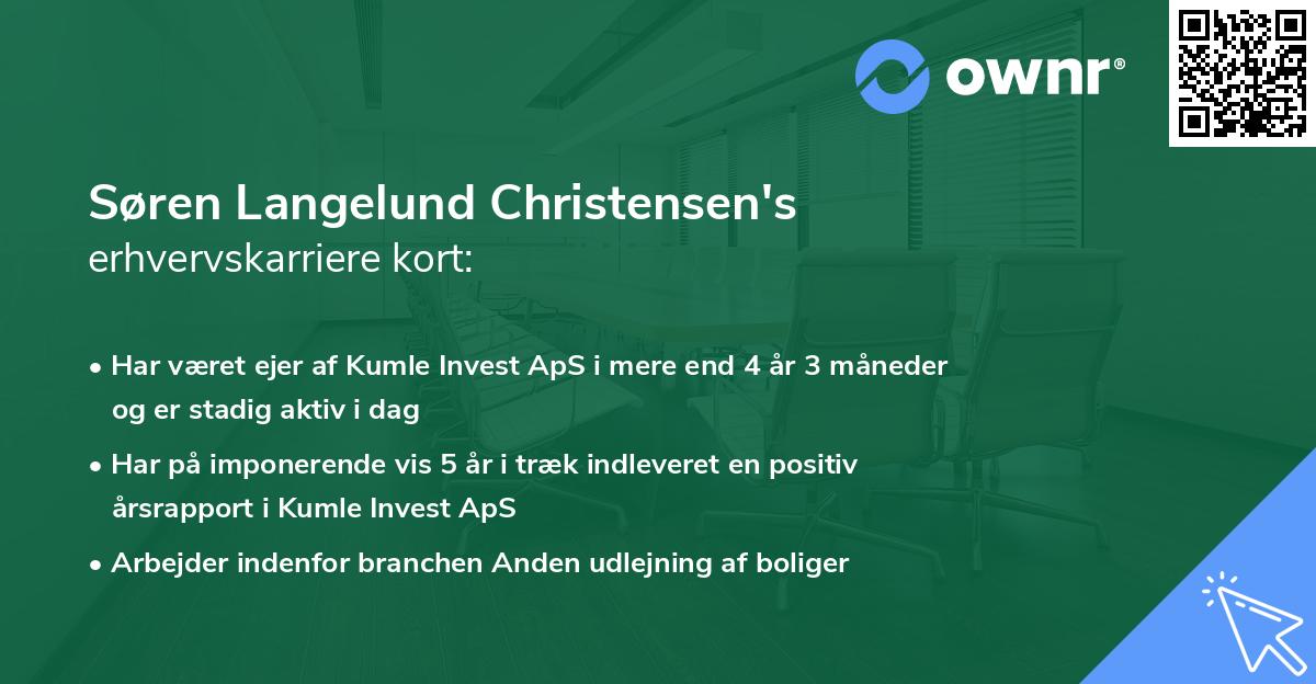 Søren Langelund Christensen's erhvervskarriere kort