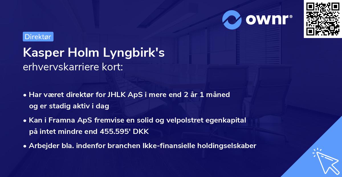 Kasper Holm Lyngbirk's erhvervskarriere kort