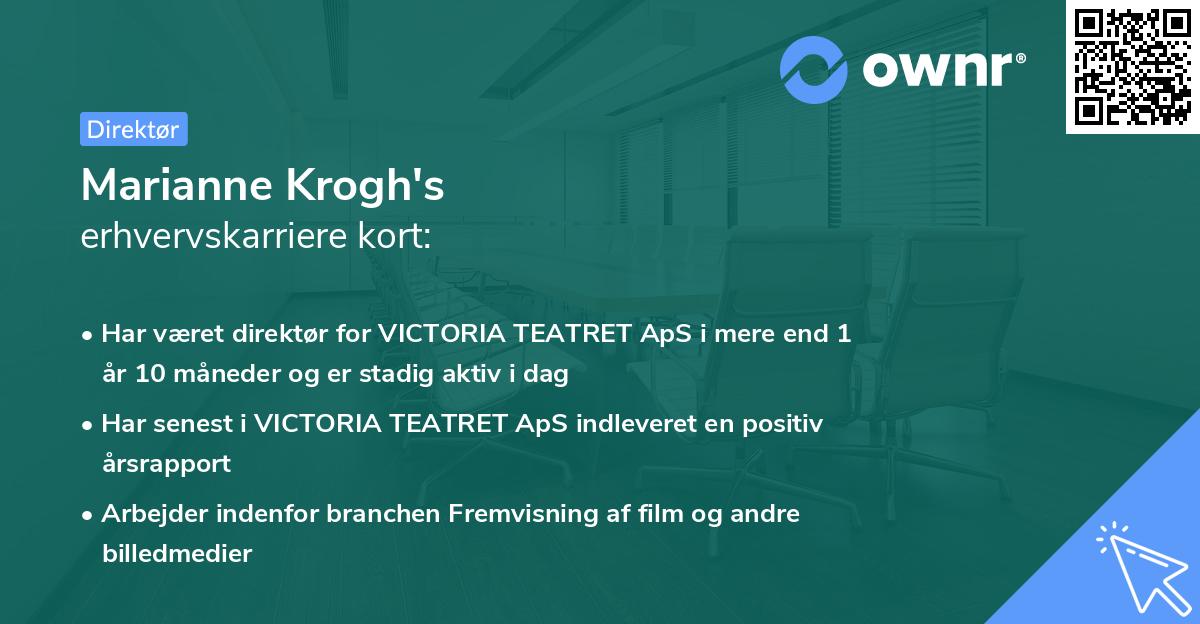 Marianne Krogh's erhvervskarriere kort