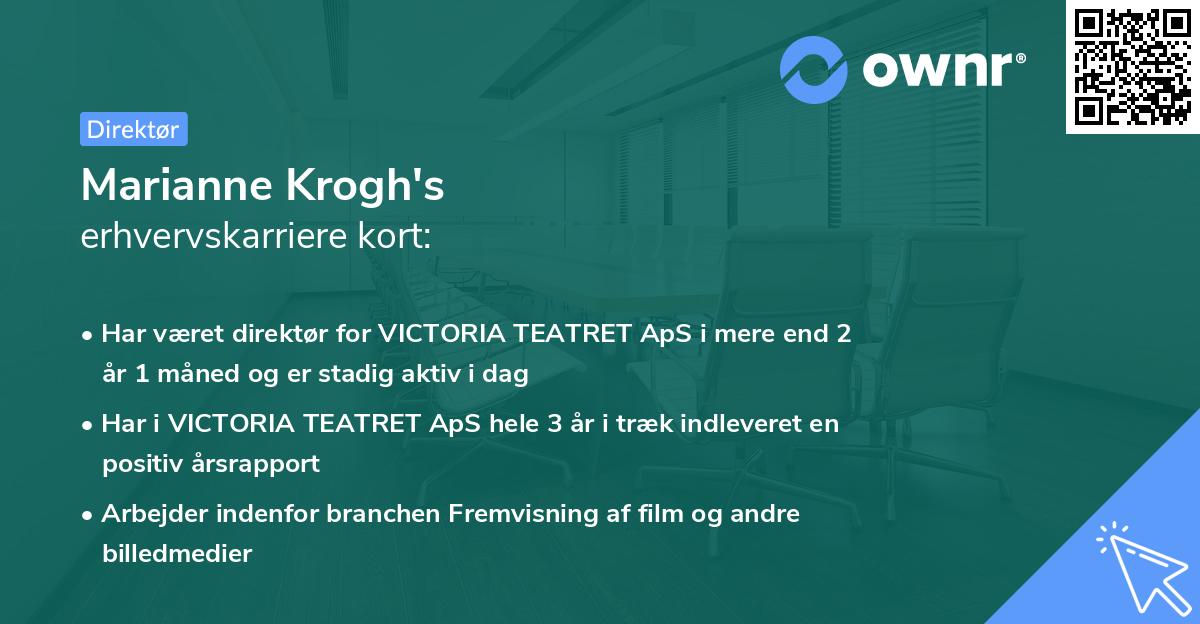 Marianne Krogh's erhvervskarriere kort