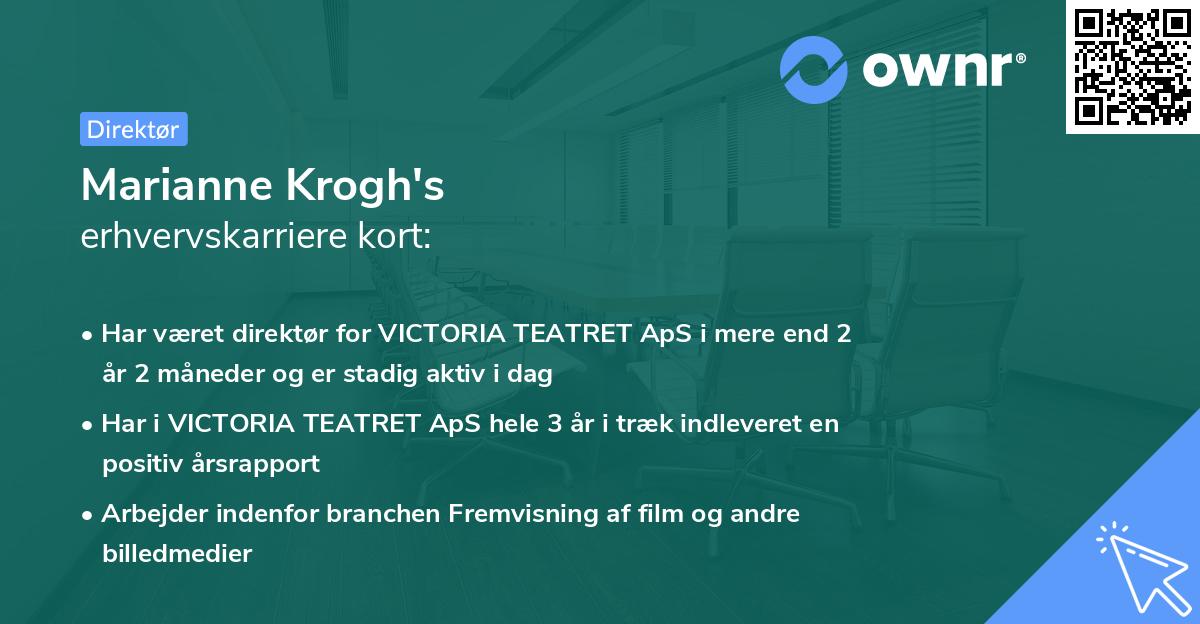 Marianne Krogh's erhvervskarriere kort