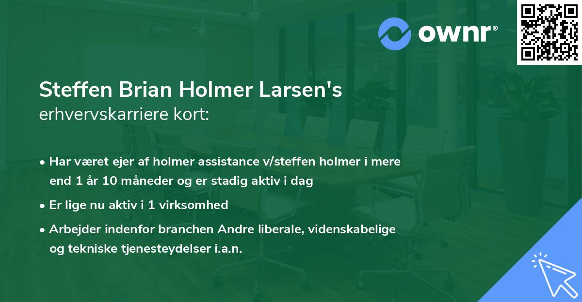 Steffen Brian Holmer Larsen's erhvervskarriere kort