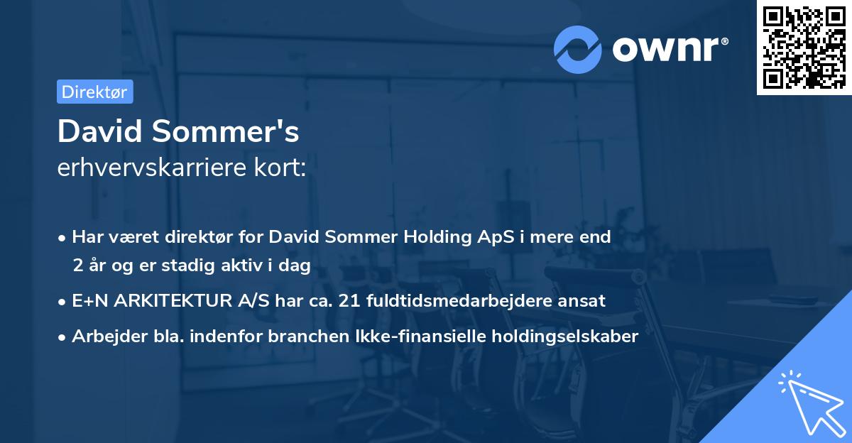 David Sommer's erhvervskarriere kort