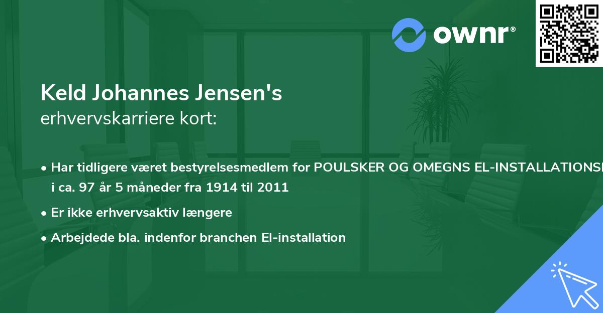 Keld Johannes Jensen's erhvervskarriere kort