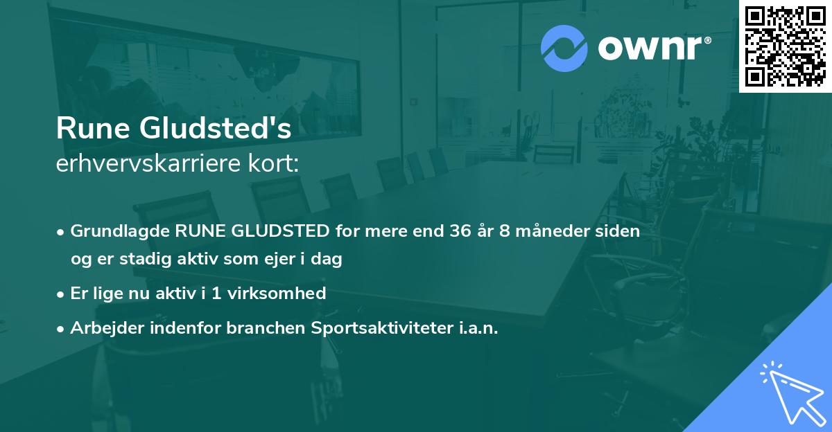 Rune Gludsted's erhvervskarriere kort