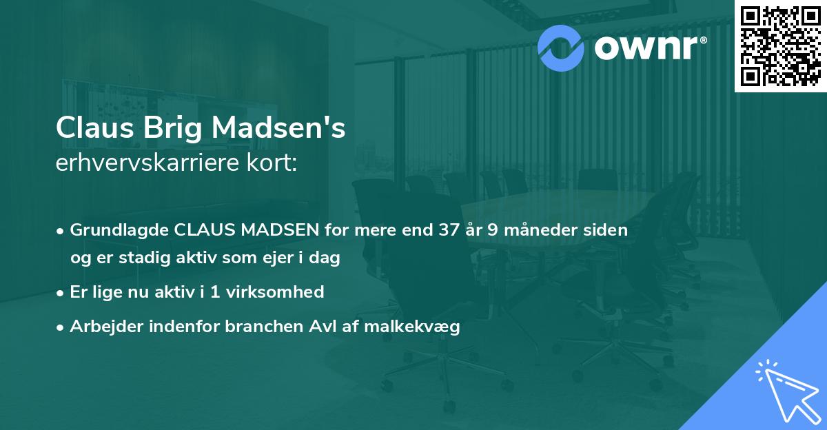 Claus Brig Madsen's erhvervskarriere kort