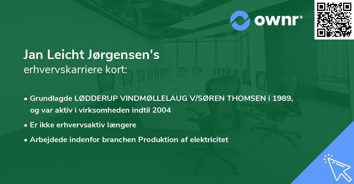 Jan Leicht Jørgensen's erhvervskarriere kort