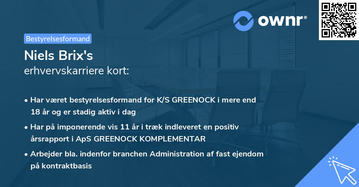 Niels Brix's erhvervskarriere kort