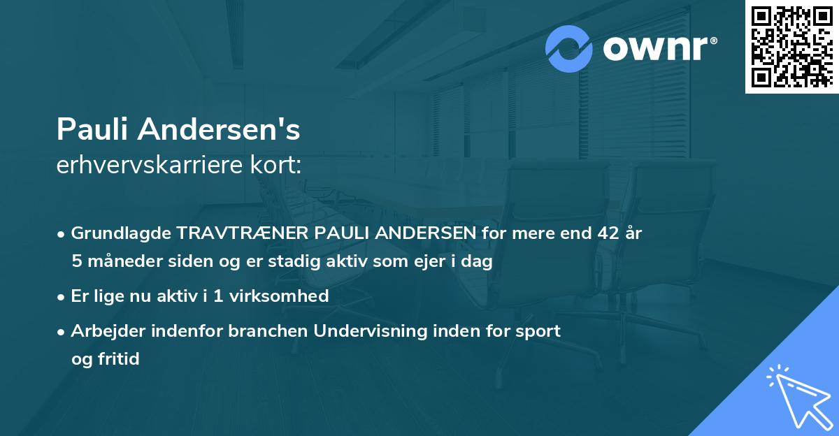 Pauli Andersen's erhvervskarriere kort