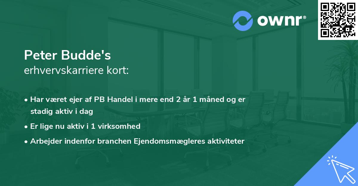 Peter Budde's erhvervskarriere kort