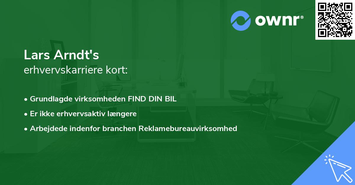 Lars Arndt's erhvervskarriere kort