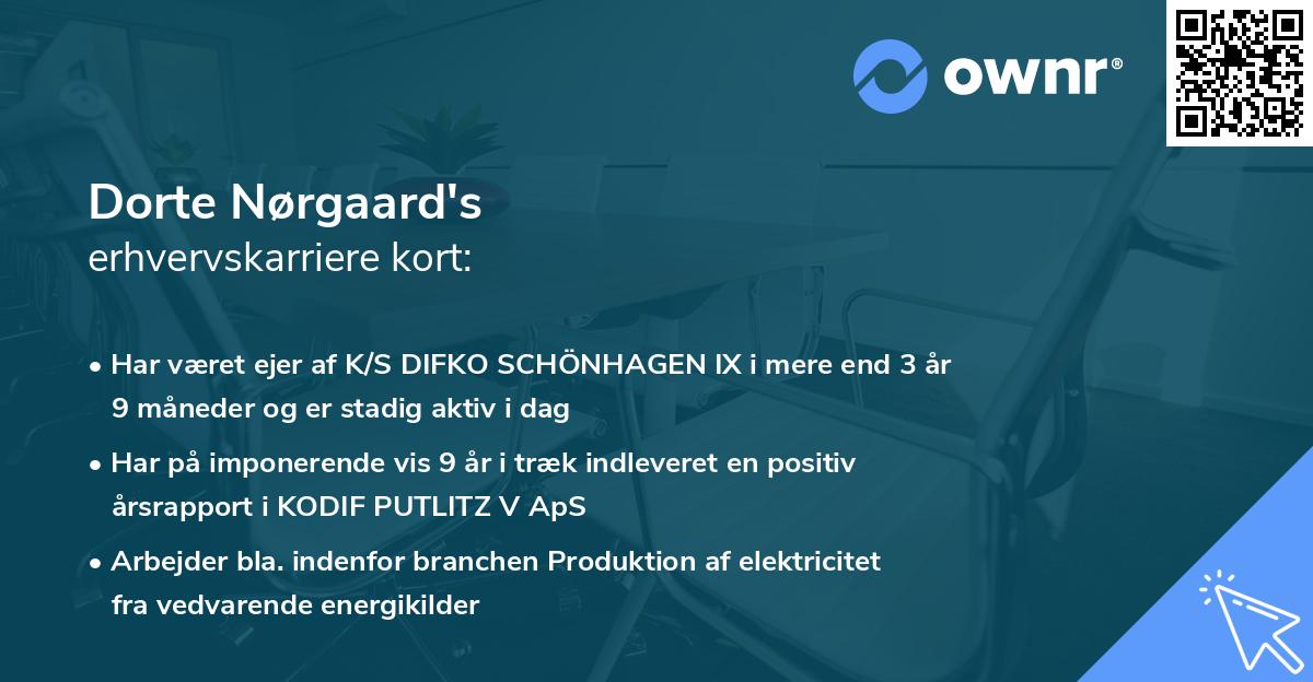 Dorte Nørgaard's erhvervskarriere kort