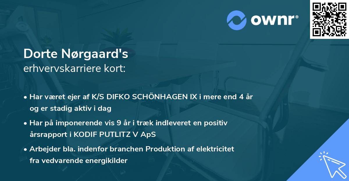 Dorte Nørgaard's erhvervskarriere kort