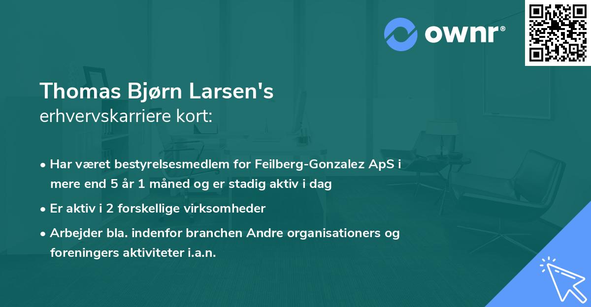 Thomas Bjørn Larsen's erhvervskarriere kort