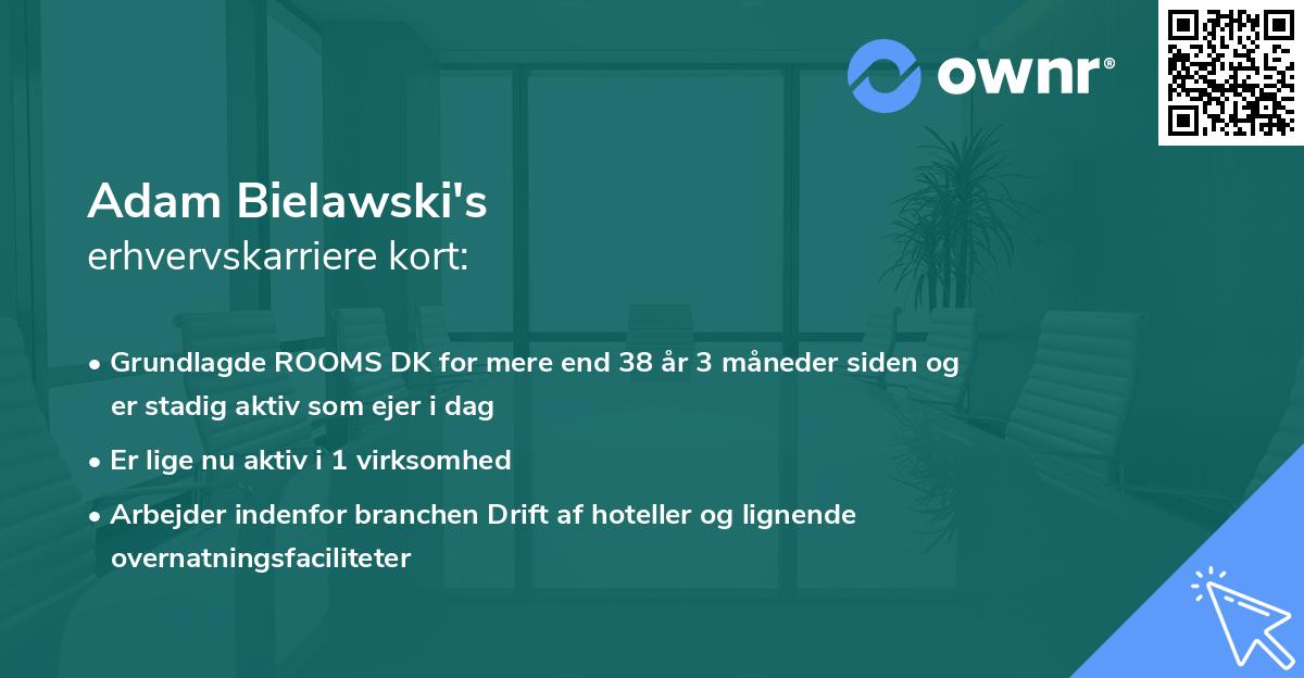Adam Bielawski's erhvervskarriere kort