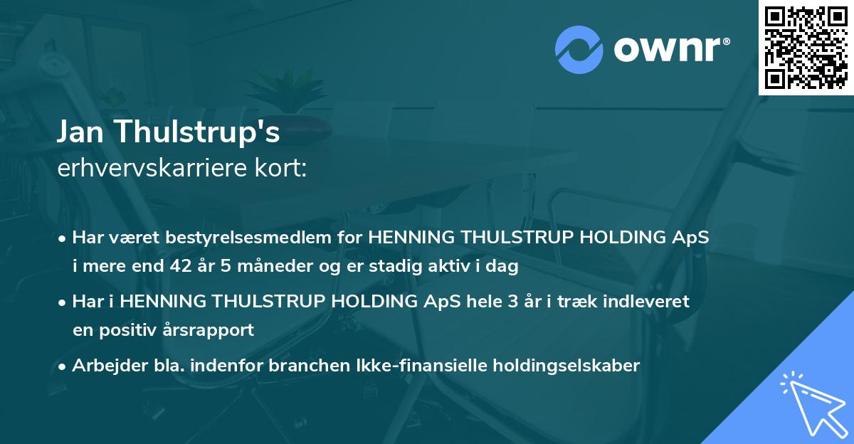 Jan Thulstrup's erhvervskarriere kort