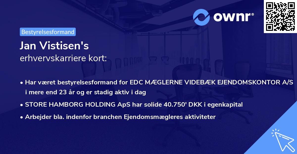 Jan Vistisen's erhvervskarriere kort