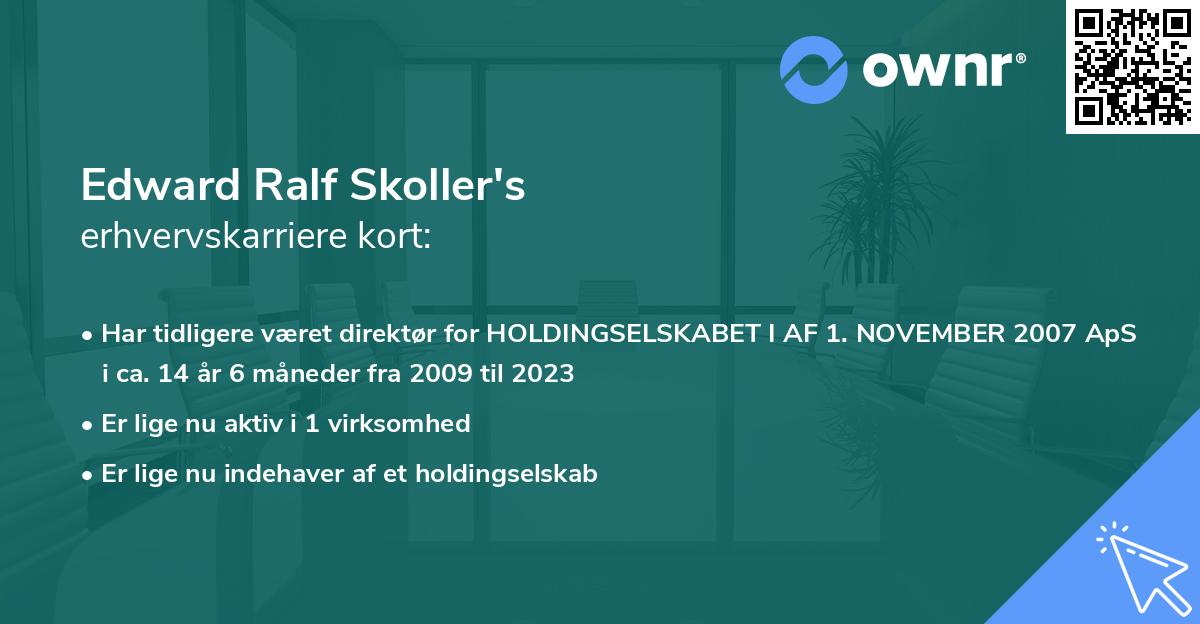 Edward Ralf Skoller's erhvervskarriere kort