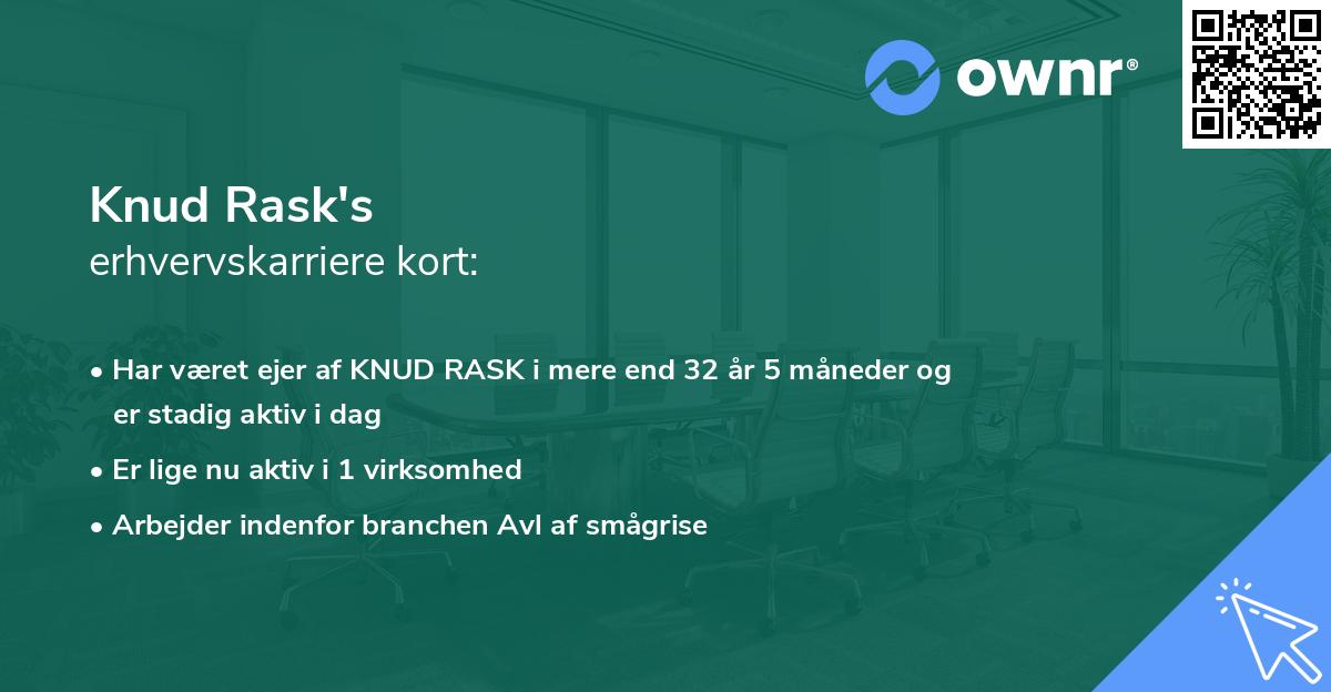 Knud Rask's erhvervskarriere kort