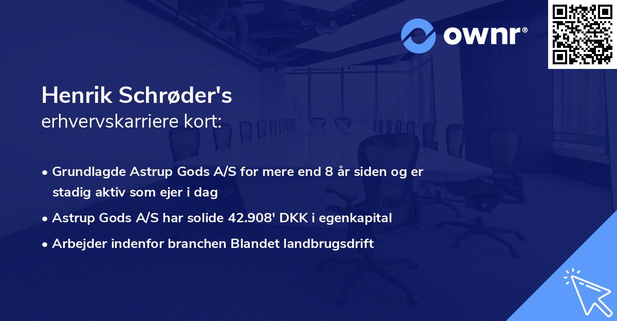 Henrik Schrøder's erhvervskarriere kort