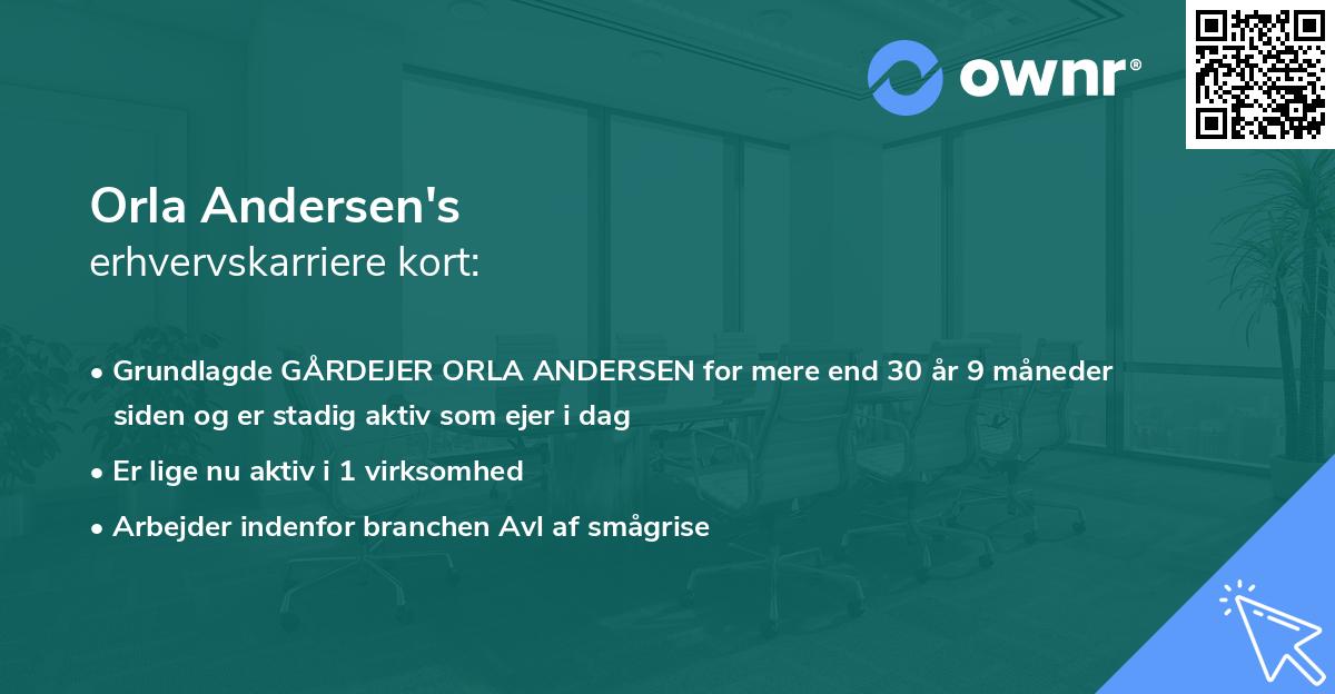 Orla Andersen's erhvervskarriere kort