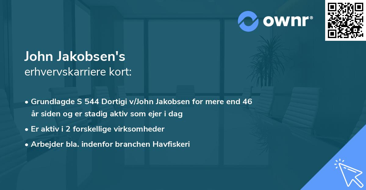 John Jakobsen's erhvervskarriere kort