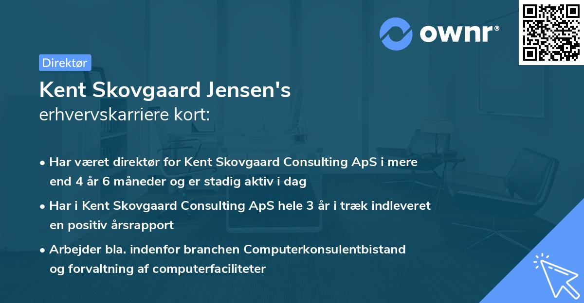 Kent Skovgaard Jensen's erhvervskarriere kort